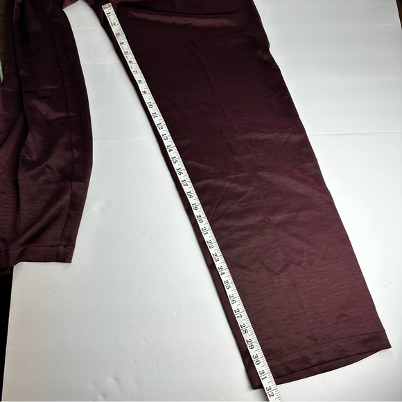 Good American Satin Pants Wide Leg Trouser Women's Size 2 or 26 Burgundy Stretch - Picture 7 of 13